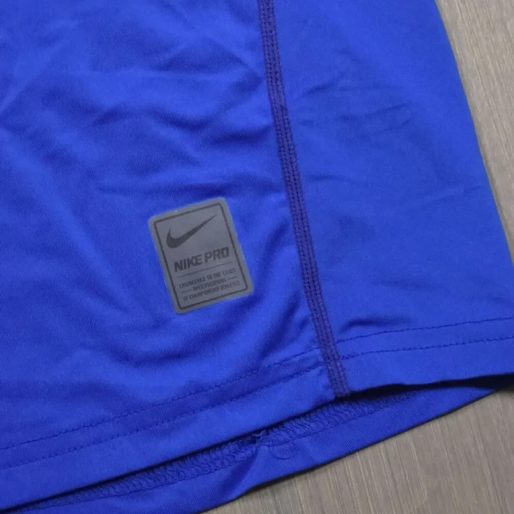 Nike Pro Dri FIT Royal Blue Short Sleeve Men's Shirt Size Large